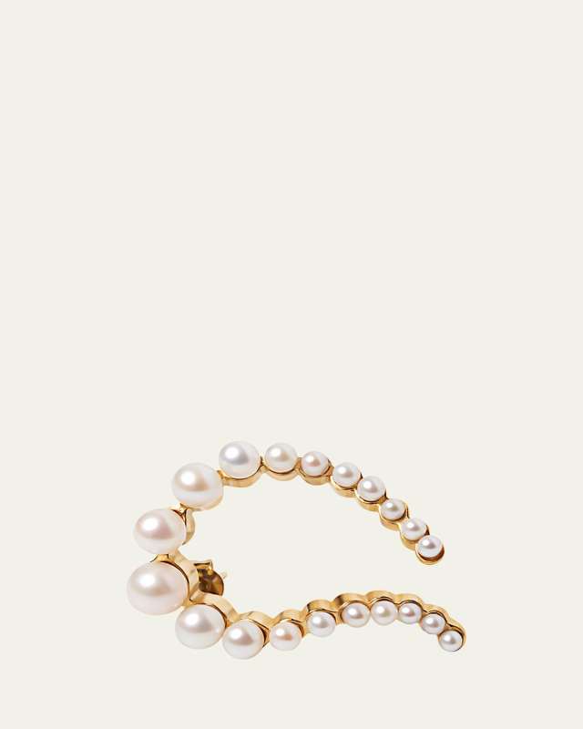 18k Gold Vermeil and Graduated Pearl Earrings
